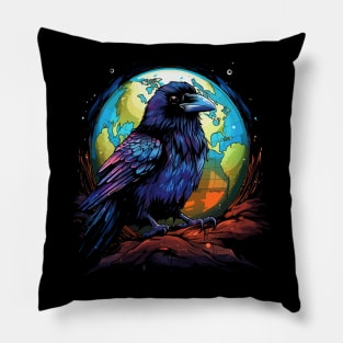 Crow Earth Day Pillow