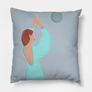 Blue lady 3 Pillow
