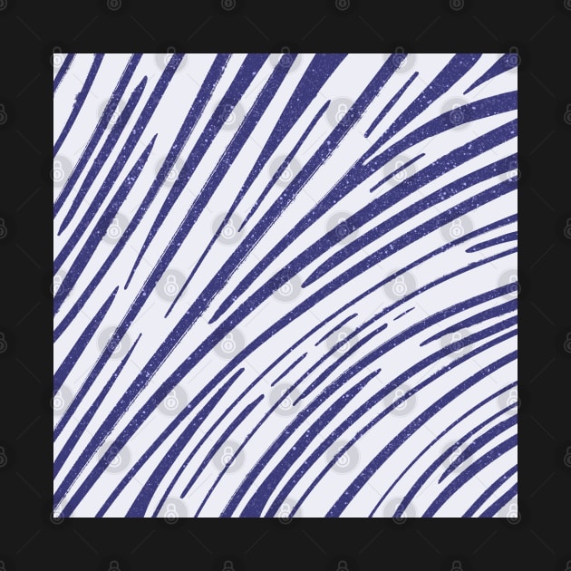 Inky blue abstract zebra by FrancesPoff