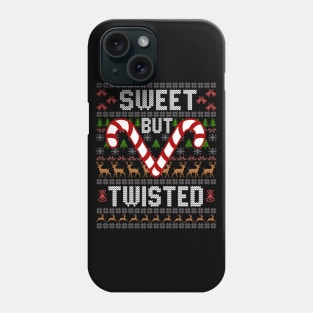 Sweet But Twisted Ugly Christmas Sweater Candy Cane Phone Case