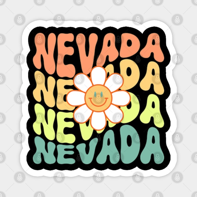 Nevada Groovy Daisy Travel Wanderlust State Magnet by Lavender Celeste