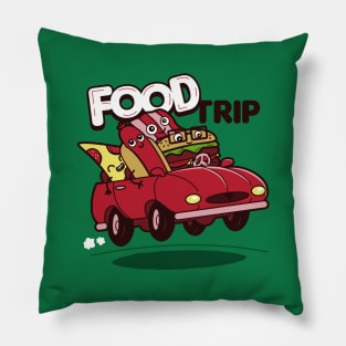 Funny Cute Original Kawaii Junk Food Road Trip Cute Meme For Foodies Pillow