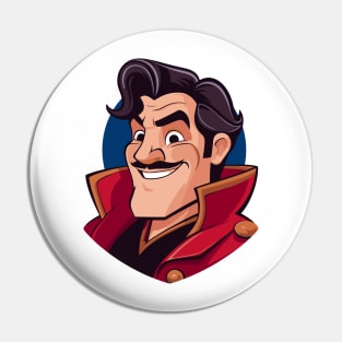 Gaston comic character face Pin