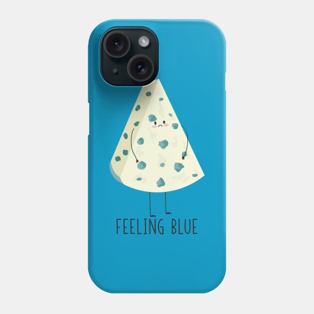 Feeling Blue Sad Funny Blue Cheese Design Phone Case by Dreamy Panda Designs