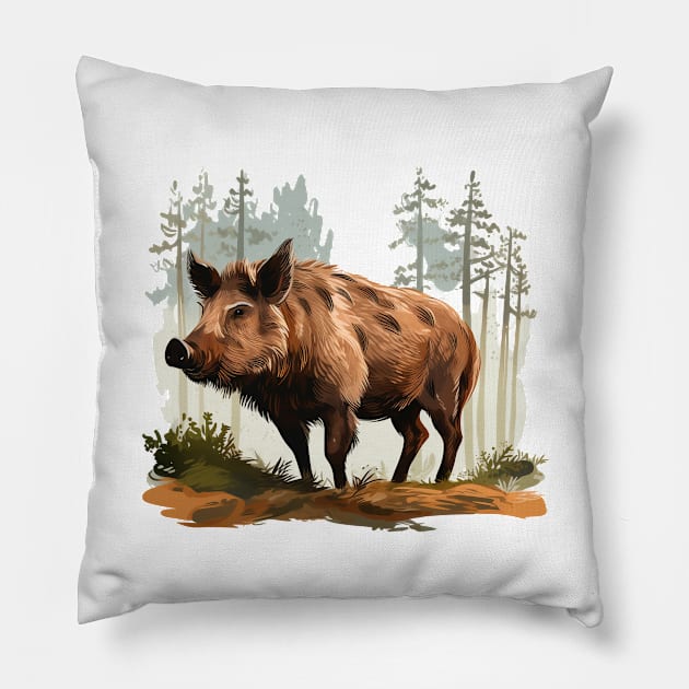 Wild Boar Pillow by zooleisurelife