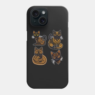 4 Egyptian abstract Cat art design Phone Case