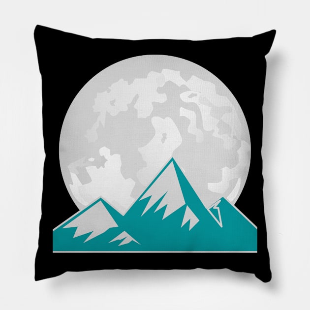 Moon And Mountains Pillow by Climbinghub