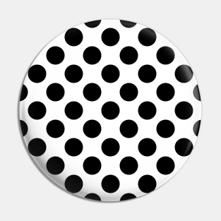 Polka Dots, Polka Dot Pattern, Black and White Pin