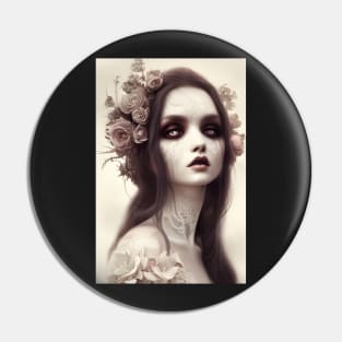 Pale goth girl Pin