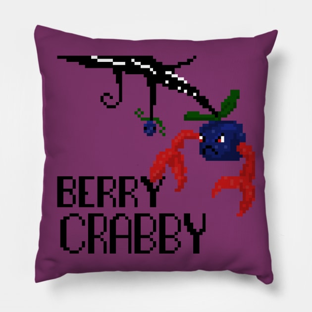 Berry crabby pixel art Pillow by ManicWax