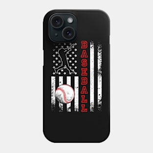 Baseball Lover American Flag Baseball Team Vintage Phone Case