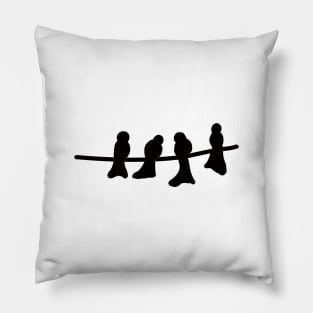 birds on wire Pillow