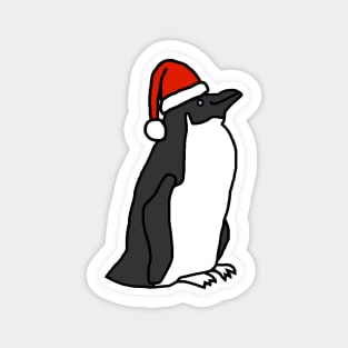 Christmas Penguin in a Santa Hat Magnet