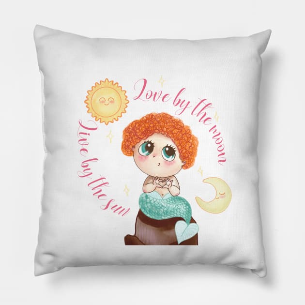live by sun love by moon mermaid Pillow by ArtInPi