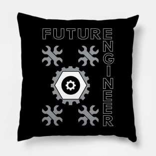 Future engineer, engineering text and logo Pillow