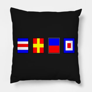 CREW SPELT OUT IN NAUTICAL FLAGS Pillow