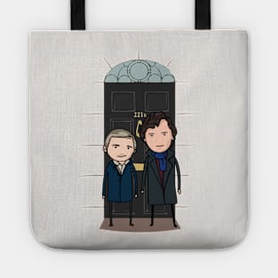 Sherlock and Watson at 221B Baker street Tote