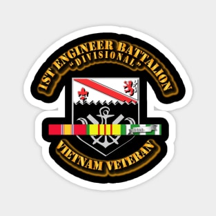 1st Engineer Battalion w SVC Ribbon Magnet