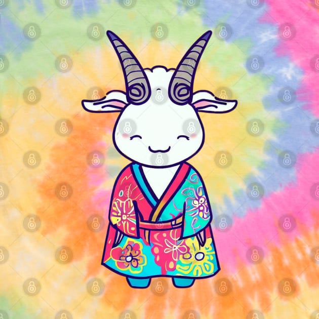 Japanese goat in kimono by Japanese Fever