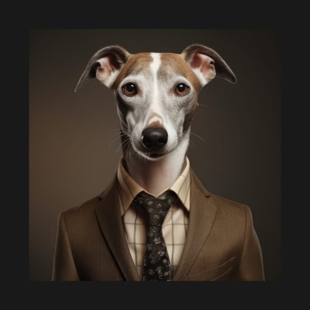 Whippet Dog in Suit by Merchgard