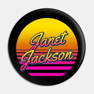 Janet Personalized Name Birthday Retro 80s Styled Gift Pin