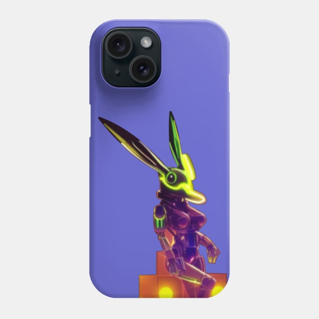 The Hare-Raisingly Cute Robot Rabbit Phone Case by Bari-520