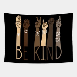 Be Kind Sign Language Hand Talking Teachers Interpreter Asl Shirt Tapestry