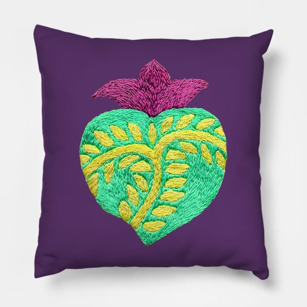 Sacred heart Pillow by runlenarun