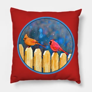 Cardinals on the Fence Pillow