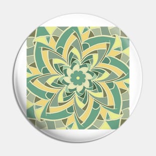 St Patrick's Day Green Mandala Pattern Inspirational Floral Pin