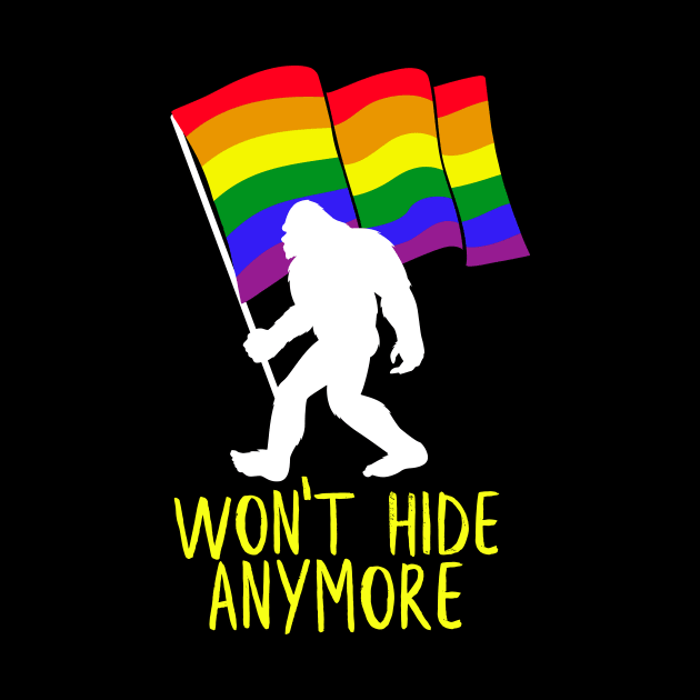 Bigfoot LGBT t-shirt No more hiding tee by Chilling Nation