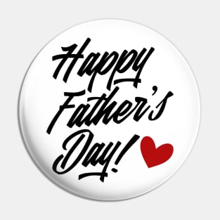 Simple Happy Father's Day Calligraphy with Red Heart Pin