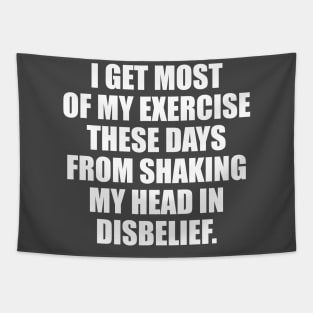 I get most of my exercise these days from shaking my head in disbelief Tapestry