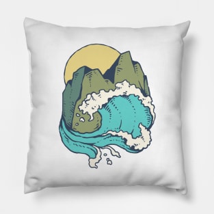 On the Edge Rock Water Tshirt Pillow