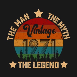 Father's Day Shirt Vintage 1971 The Men Myth Legend 49th Birthday Gift T-Shirt