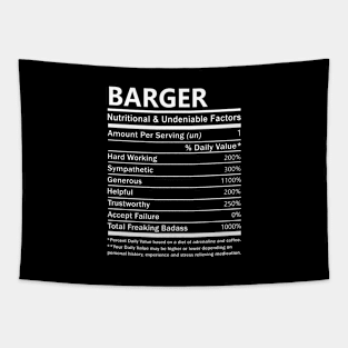 Barger Name T Shirt - Barger Nutritional and Undeniable Name Factors Gift Item Tee Tapestry