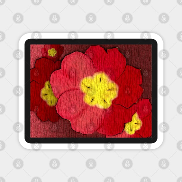 Red Evening Primrose Magnet by annalisaamato