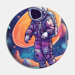 Colourful Astronaut Space Walking Pin