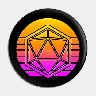 80s Retro D20 Sun Pin