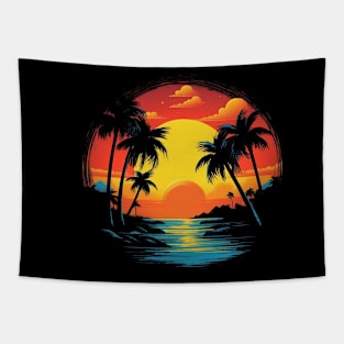 sunset palm beach tropics Tapestry