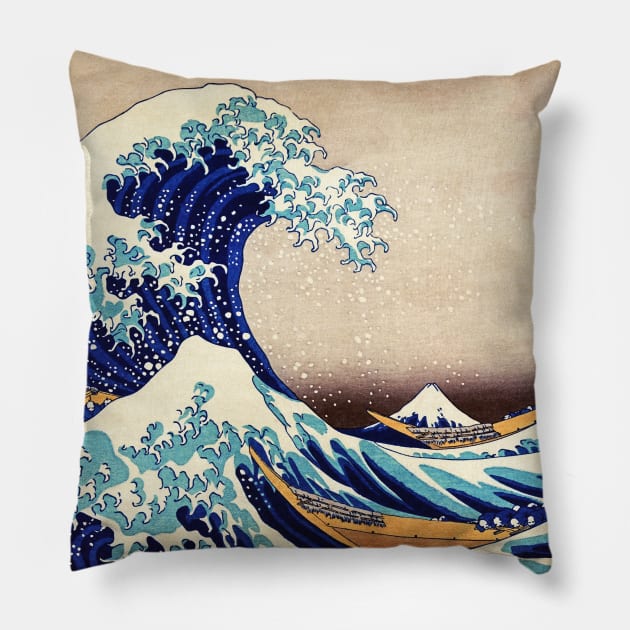 Great Wave Off Kanagawa Pillow by fineartgallery