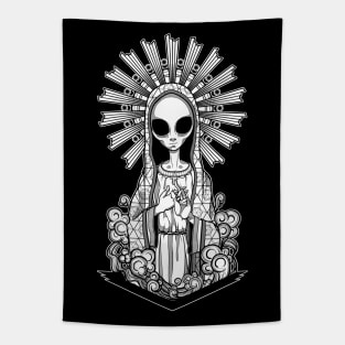 The alien Virgin - Black version Tapestry