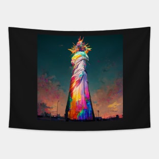 psychedelic statue of  liberty 2 Tapestry