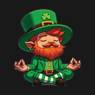 Lucky Leprechaun Yoga Meditation and Relaxation Irish Outfit T-Shirt