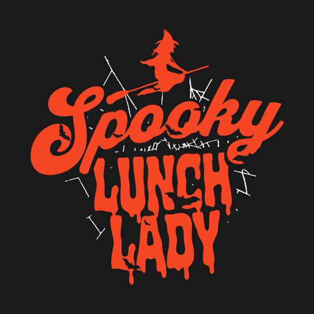 Cute Halloween Spooky Lunch Lady Orange and Black Halloween Witch by SLAG_Creative