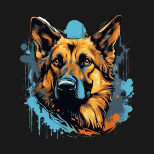 German Shepherd with a splash of color T-Shirt