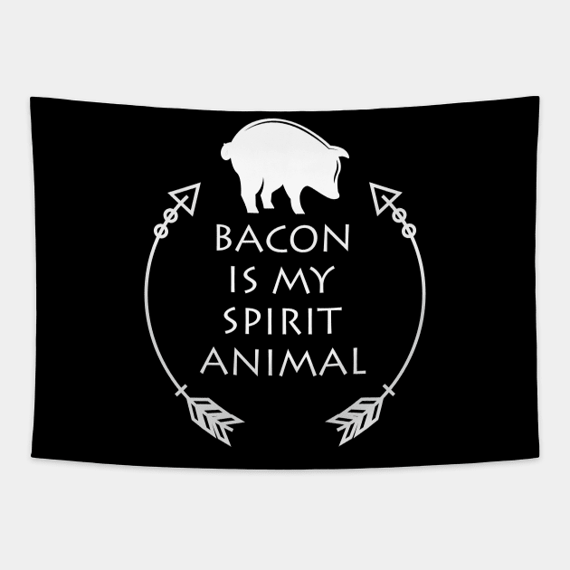 Bacon is my Spirit Animal Funny Pig Tapestry by mstory