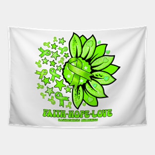 Gastroschisis Awareness Awareness - Faith love hope sunflower ribbon Tapestry