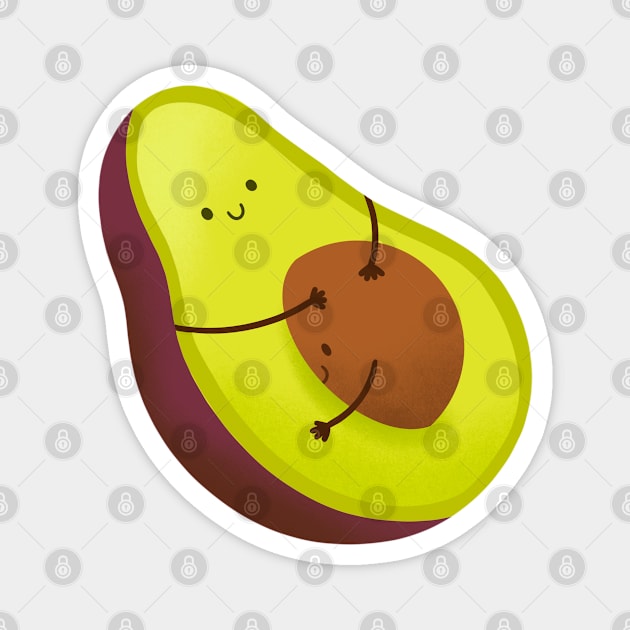 Cute Avocado Love Kawaii Fruits Magnet by Trippycollage