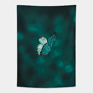 Blue and Black Butterfly Tapestry